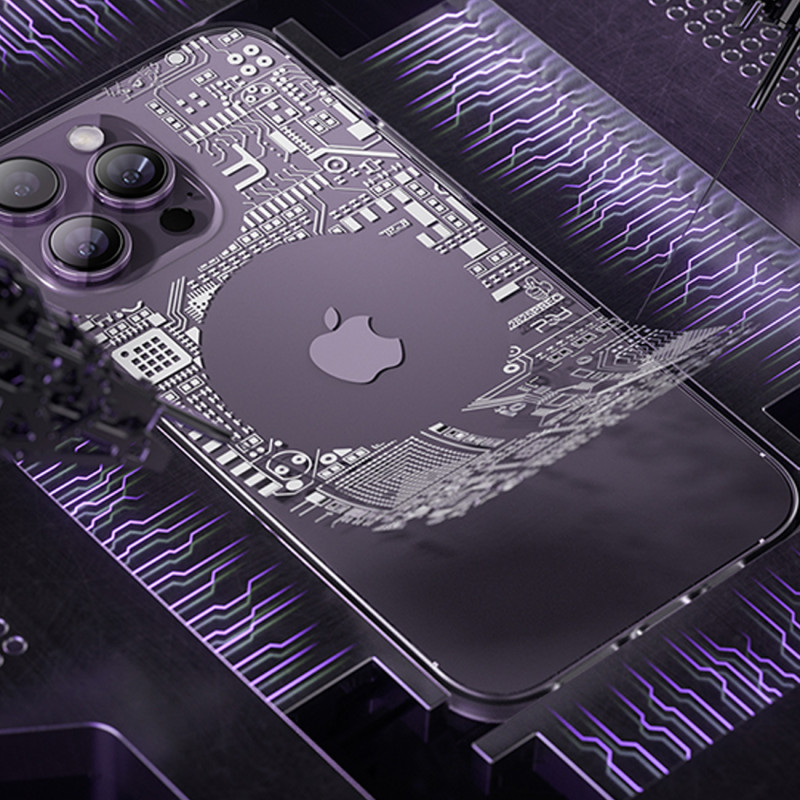 Magnetinis dėklas iPhone 14 Pro Max MagSafe PQY Geek Series sidabras