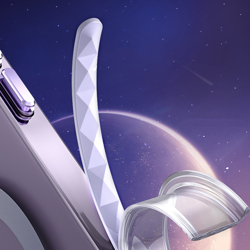 Magnetinis dėklas iPhone 14 Plus MagSafe PQY Ice Crystal Series violetinis
