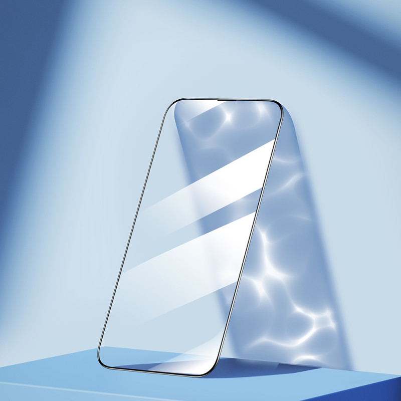 Viso ekrano grūdintas stiklas skirtas iPhone 14 su Knight 2.5D TG rėmeliu, skaidrus