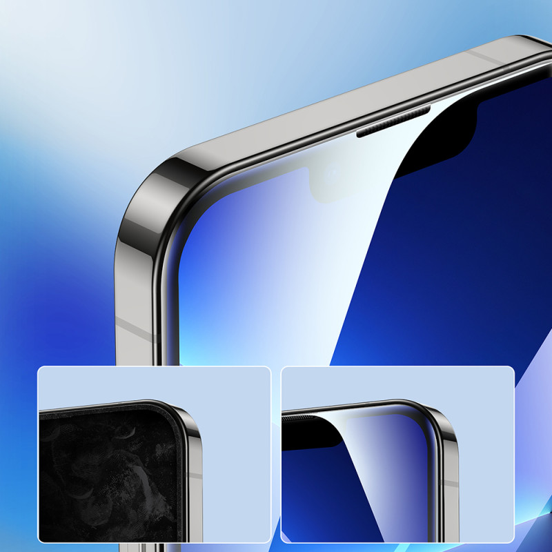 Viso ekrano grūdintas stiklas skirtas iPhone 14 su Knight 2.5D TG rėmeliu, skaidrus