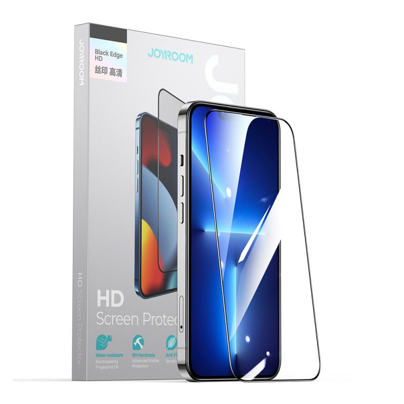 
Viso ekrano grūdintas stiklas skirtas iPhone 14 Pro Max su Knight 2.5D TG rėmeliu, skaidrus
