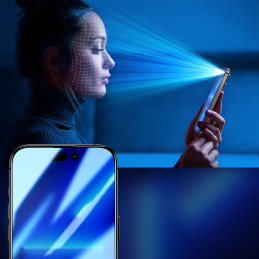
Grūdintas stiklas skirtas iPhone 14 Pro su Anti-Spy filtru visam ekranui su skaidriu rėmeliu
