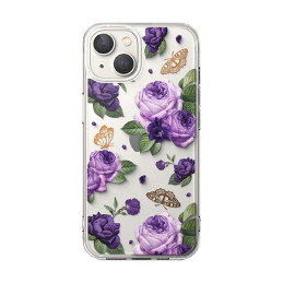 
Šarvuotas korpuso dangtelis su gelio rėmeliu iPhone 14 Plus Fusion Design Purple Rose skaidrus
