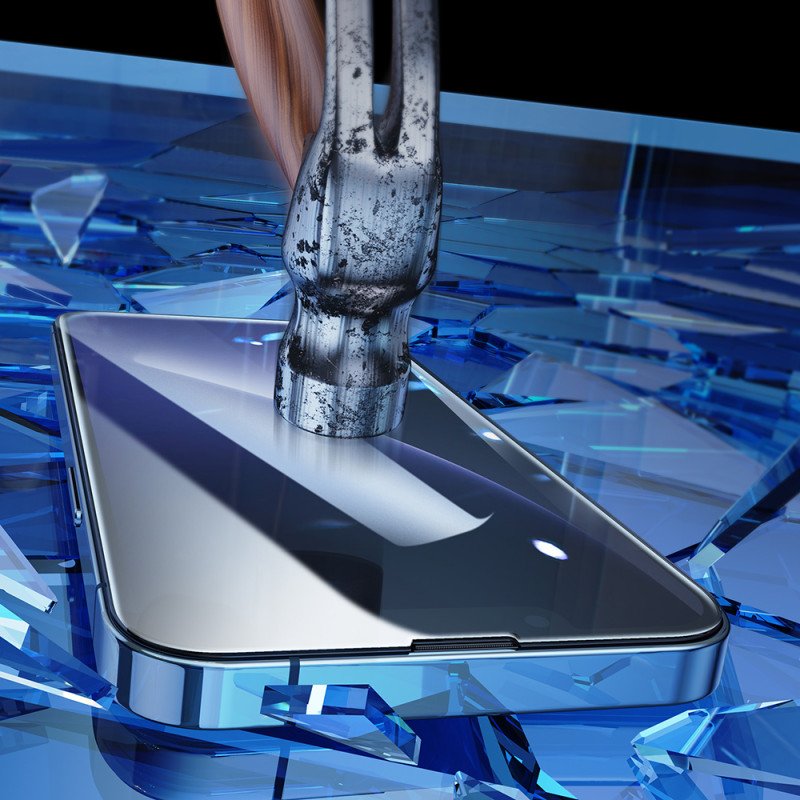 Grūdintas stiklas skirtas iPhone 14 Pro su Full Screen Easy Fit montavimo rėmeliu