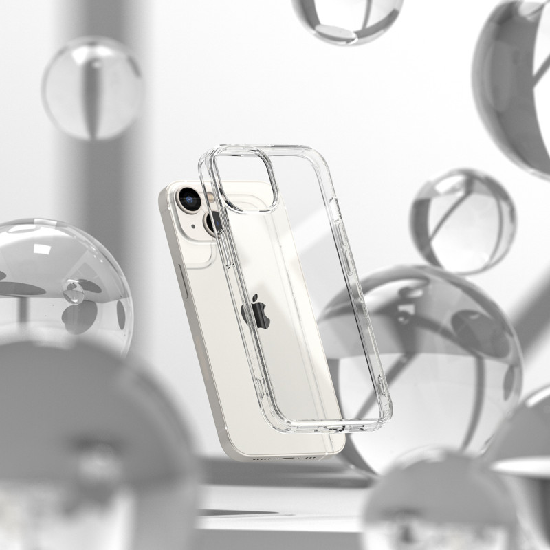 Apsauginis iPhone 14 Plus dėklo dangtelis su Fusion Matte pilku gelio rėmeliu