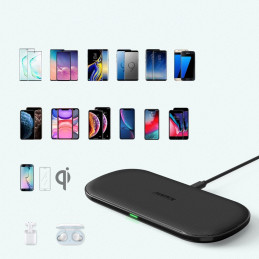 Qi belaidis įkroviklis telefonui ir Airpods 2in1 10W juodas