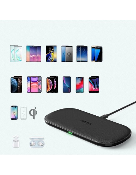 Qi belaidis įkroviklis telefonui ir Airpods 2in1 10W juodas
