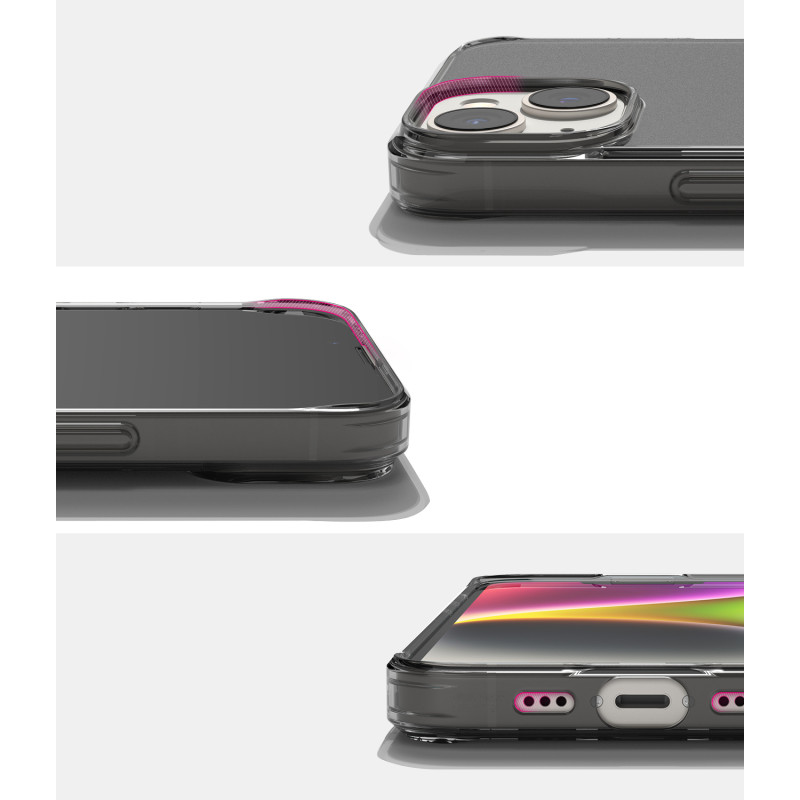 Apsauginis iPhone 14 Plus dėklo dangtelis su Fusion Matte pilku gelio rėmeliu