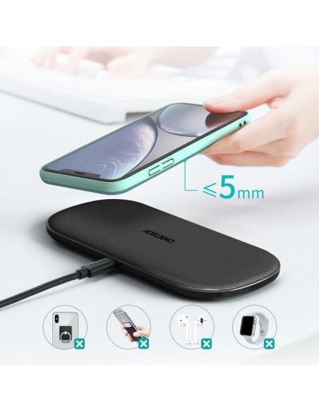 Qi belaidis įkroviklis telefonui ir Airpods 2in1 10W juodas
