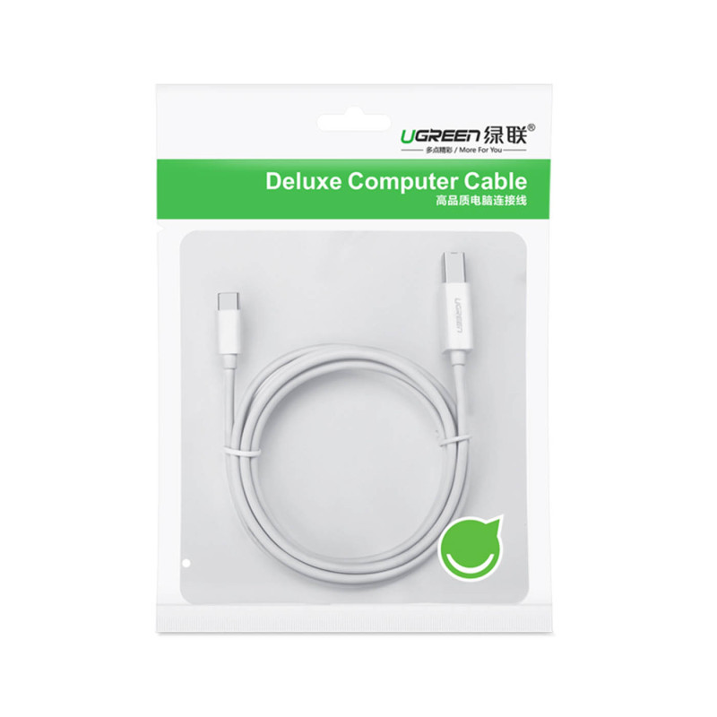 USB-C - USB-B 480Mb/ s spausdintuvo kabelis, 1m, baltas
