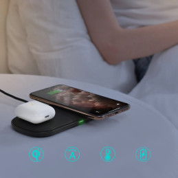 Qi belaidis įkroviklis telefonui ir Airpods 2in1 10W juodas