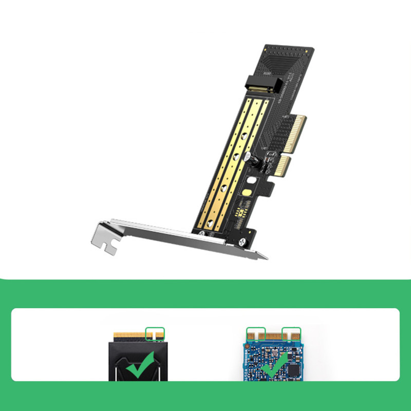 Išplėtimo kortelės disko adapteris kompiuteriui M.2 NVMe SATA PCIe 3.0 x4 32Gbps