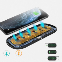 Qi belaidis įkroviklis telefonui ir Airpods 2in1 10W juodas