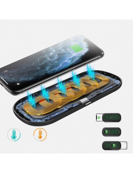 Qi belaidis įkroviklis telefonui ir Airpods 2in1 10W juodas