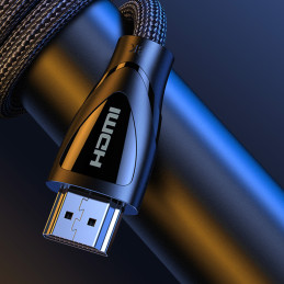 
HDMI 2.1 kabelis 8K 60Hz 1,5m, medvilninis pynimas, juodas

