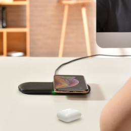 Qi belaidis įkroviklis telefonui ir Airpods 2in1 10W juodas
