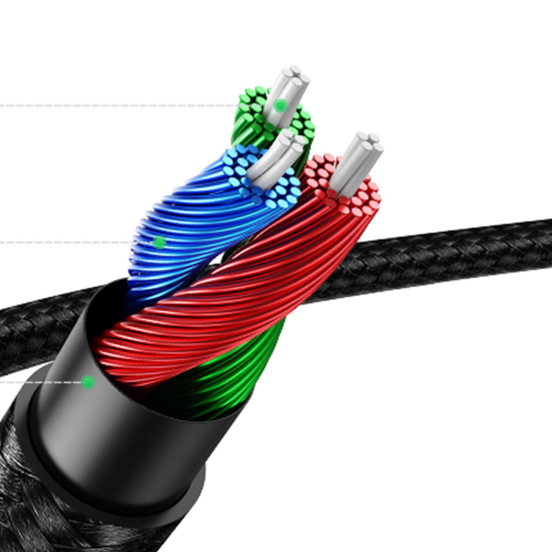 AUX garso laidas, tiesus mini jack kištukas, 3,5 mm, 5 m, mėlynas