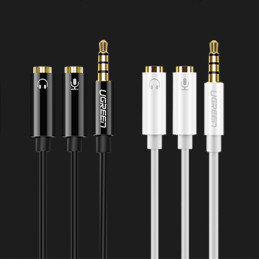
3,5 mm mini lizdo adapterio skirstytuvas - 2 x 3,5 mm mini lizdas mikrofonas ir ausinės juodos
