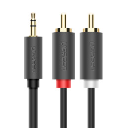 
Kabelio garso kabelis 3,5 mm mini lizdas - 2x RCA 1,5 m juodas
