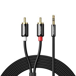 
Kabelio garso kabelis 3,5 mm mini lizdas - 2x RCA 5m juodas
