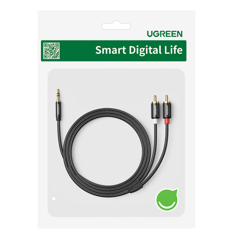 Kabelio garso kabelis 3,5 mm mini lizdas - 2x RCA 5m juodas