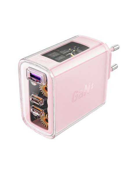GaN 65W tinklo įkroviklis 3 prievadai 1x USB 2x USB-C rožinė
 
GaN 65W tinklo įkroviklis 3 prievadai 1x USB 2x USB-C rožinė