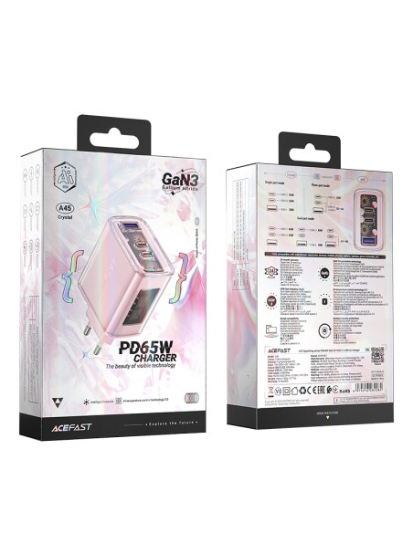 GaN 65W tinklo įkroviklis 3 prievadai 1x USB 2x USB-C rožinė
 
GaN 65W tinklo įkroviklis 3 prievadai 1x USB 2x USB-C rožinė