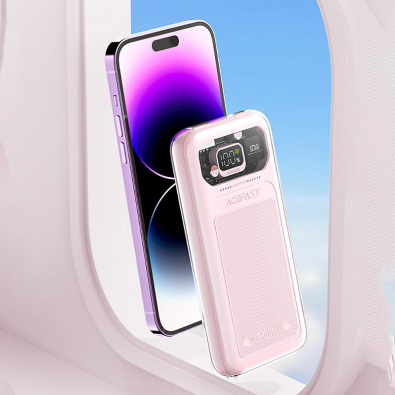 Powerbank 10000mAh Sparkling Series greito įkrovimo 30W violetinė