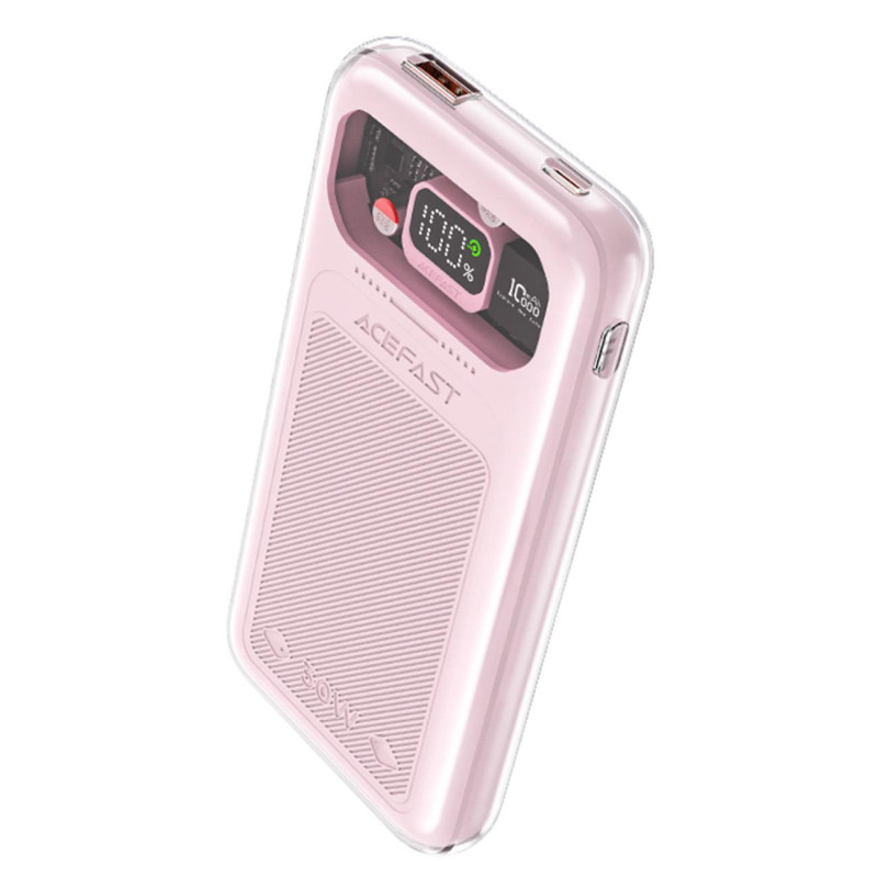 Powerbank 10000mAh Sparkling Series greito įkrovimo 30W rožinė