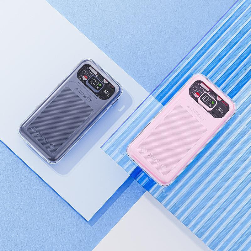 Powerbank 10000mAh Sparkling Series greito įkrovimo 30W rožinė