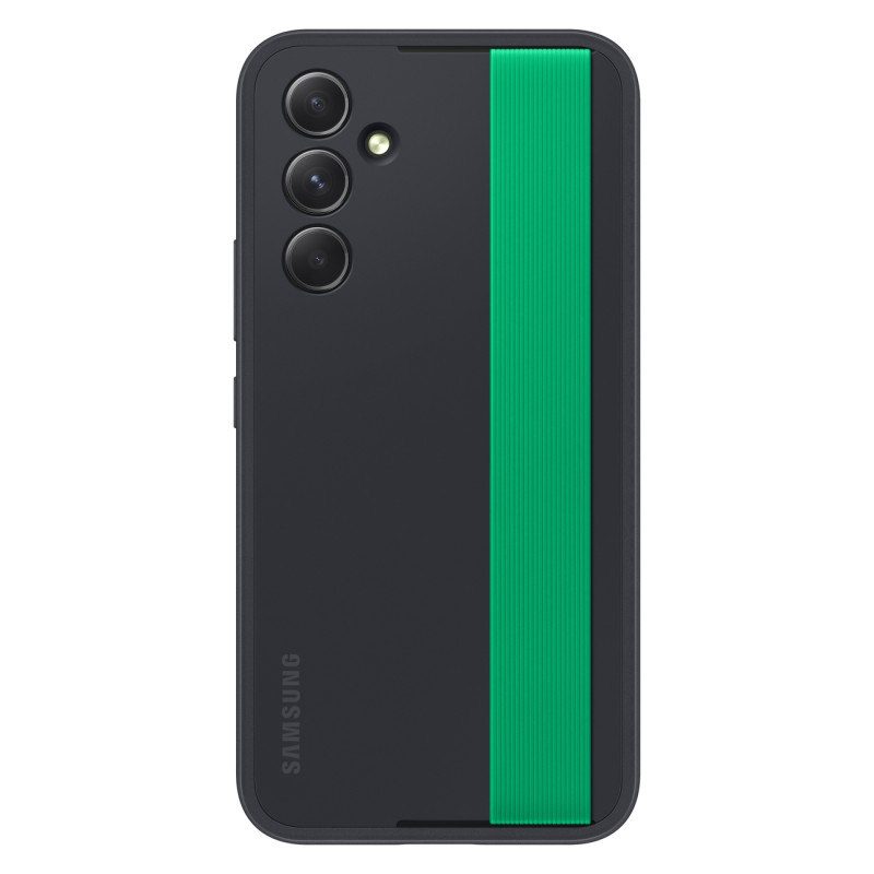 Samsung Galaxy A54 5G Haze Grip dėklas su dirželiu, juodas