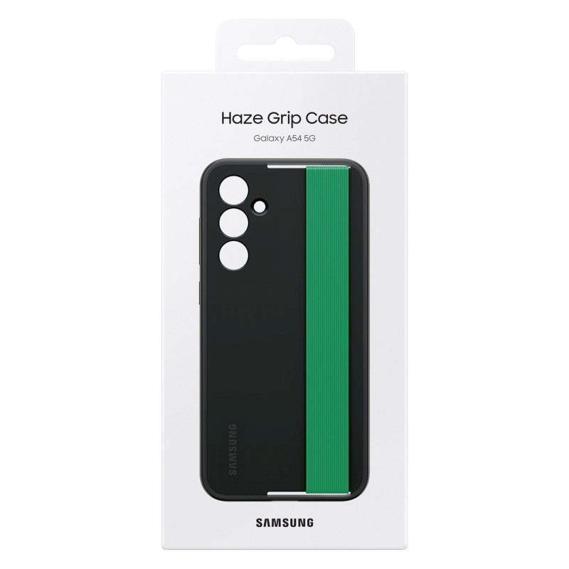 Samsung Galaxy A54 5G Haze Grip dėklas su dirželiu, juodas