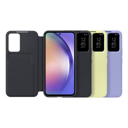 
Galaxy A54 5G Smart View Piniginės kortelės dėklas su atvartu ir langeliu, mėlynas
