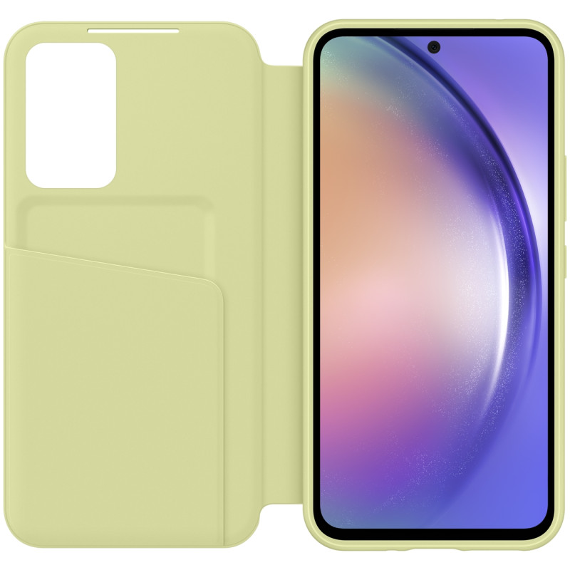 Dėklo dangtelis su atverčiamu langu pinigine, skirta Card Galaxy A54 5G Smart View Wallet Lime