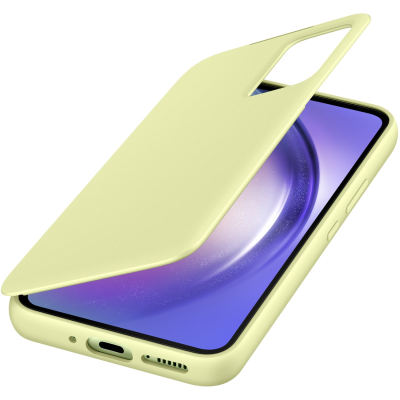 Dėklo dangtelis su atverčiamu langu pinigine, skirta Card Galaxy A54 5G Smart View Wallet Lime
