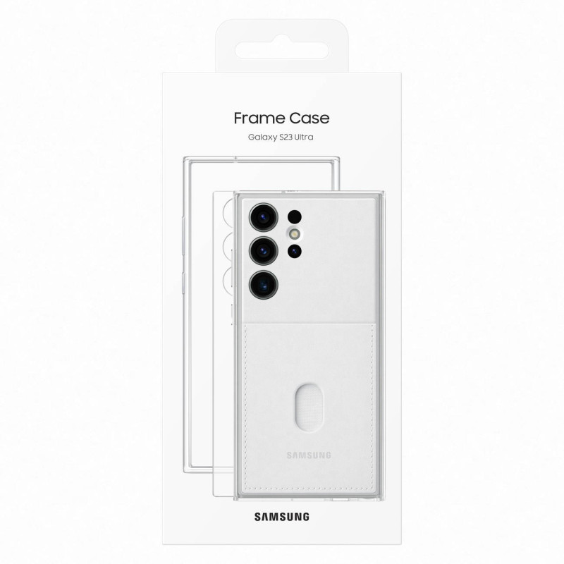 Galaxy S23 Ultra Frame Cover dėklas su keičiamomis nugarėlėmis, baltas