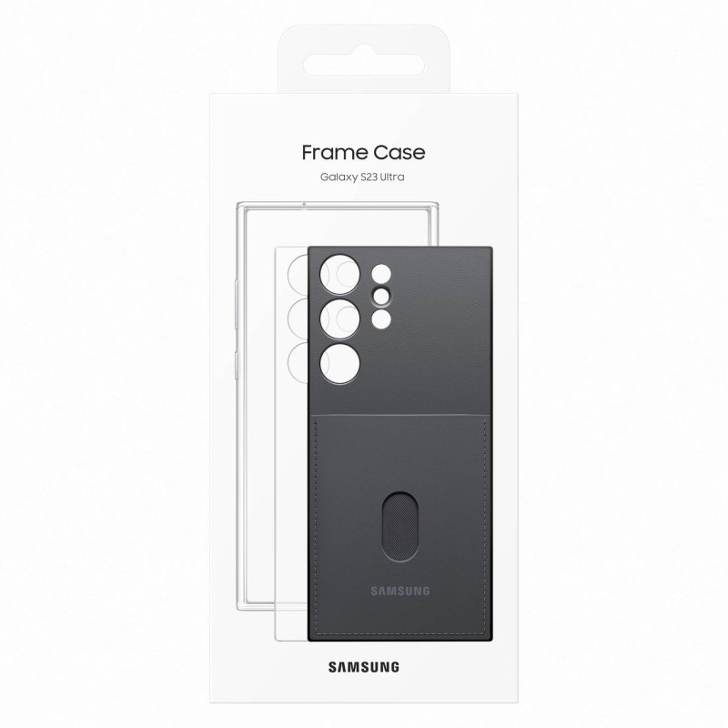 Galaxy S23 Ultra Frame Cover dėklas su keičiamomis nugarėlėmis, juodas