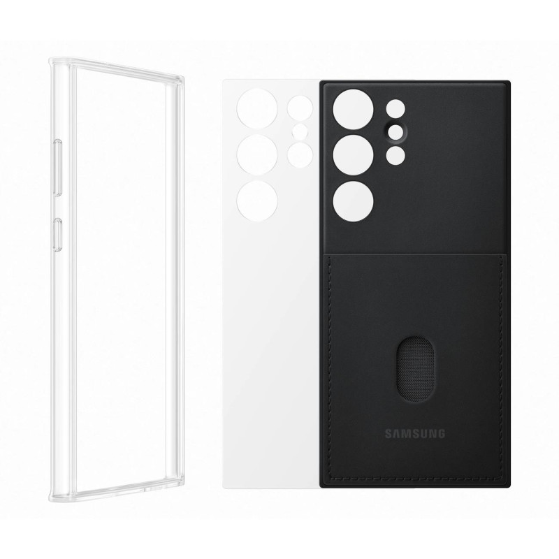 Galaxy S23 Ultra Frame Cover dėklas su keičiamomis nugarėlėmis, juodas