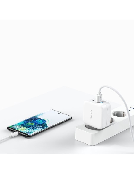 Greitas įkroviklis GaN USB Type C PD USB-A QC3.0 65W 3.25A baltas