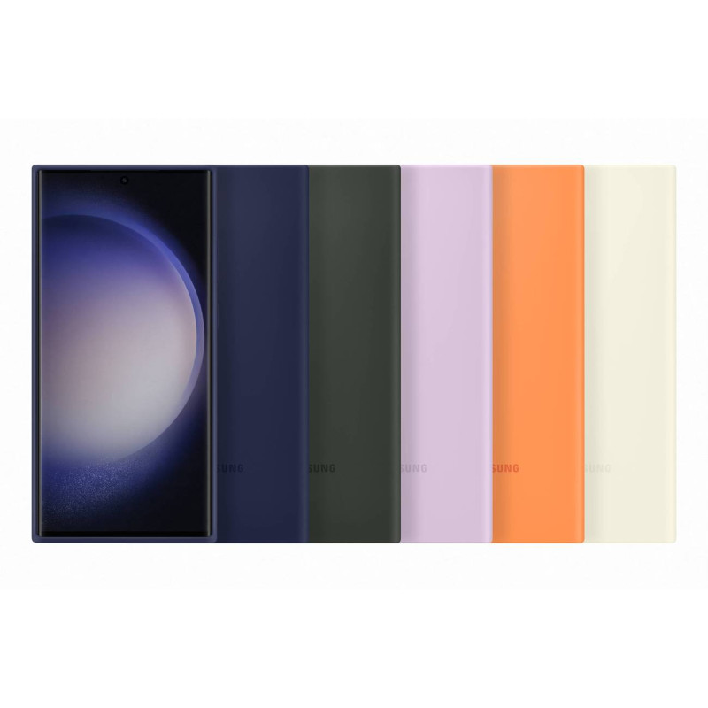 Silikoninis dėklas Samsung Galaxy S23 Ultra Silicone Cover medvilniniam dėklui