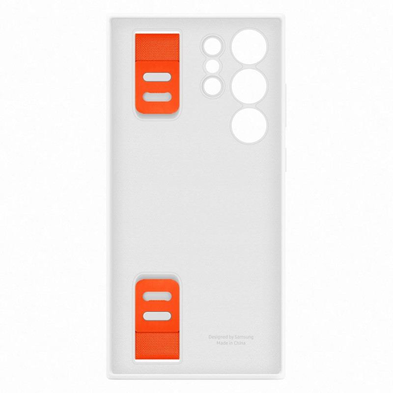 Silikoninis dėklas su dirželiu, skirtas Samsung Galaxy S23 Ultra Silicone Grip Cover, baltas