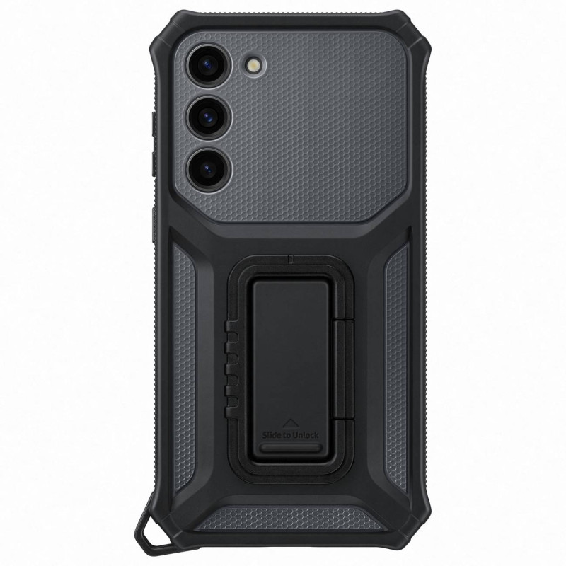 Šarvuotas dangtelis su stovu Samsung Galaxy S23+ Rugged Gadget Case, pilkas