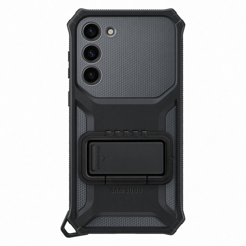 Šarvuotas dangtelis su stovu Samsung Galaxy S23+ Rugged Gadget Case, pilkas