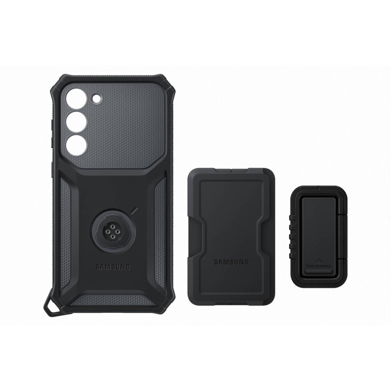 Šarvuotas dangtelis su stovu Samsung Galaxy S23+ Rugged Gadget Case, pilkas