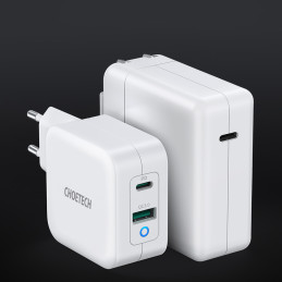 Greitas įkroviklis GaN USB Type C PD USB-A QC3.0 65W 3.25A baltas