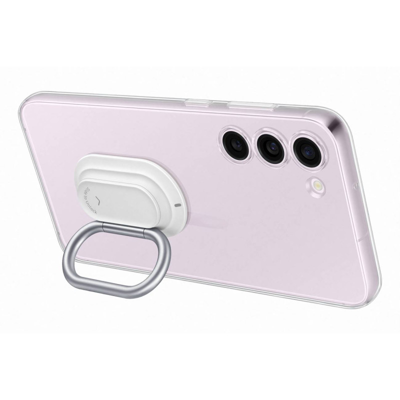 Samsung Galaxy S23+ Clear Gadget Case dangtelis su stovu