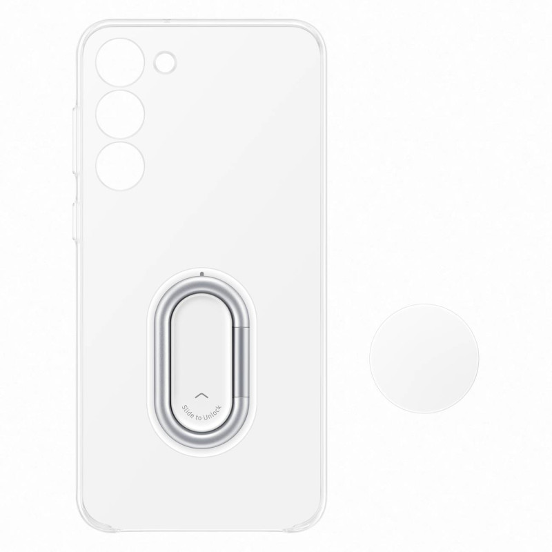 Samsung Galaxy S23+ Clear Gadget Case dangtelis su stovu
