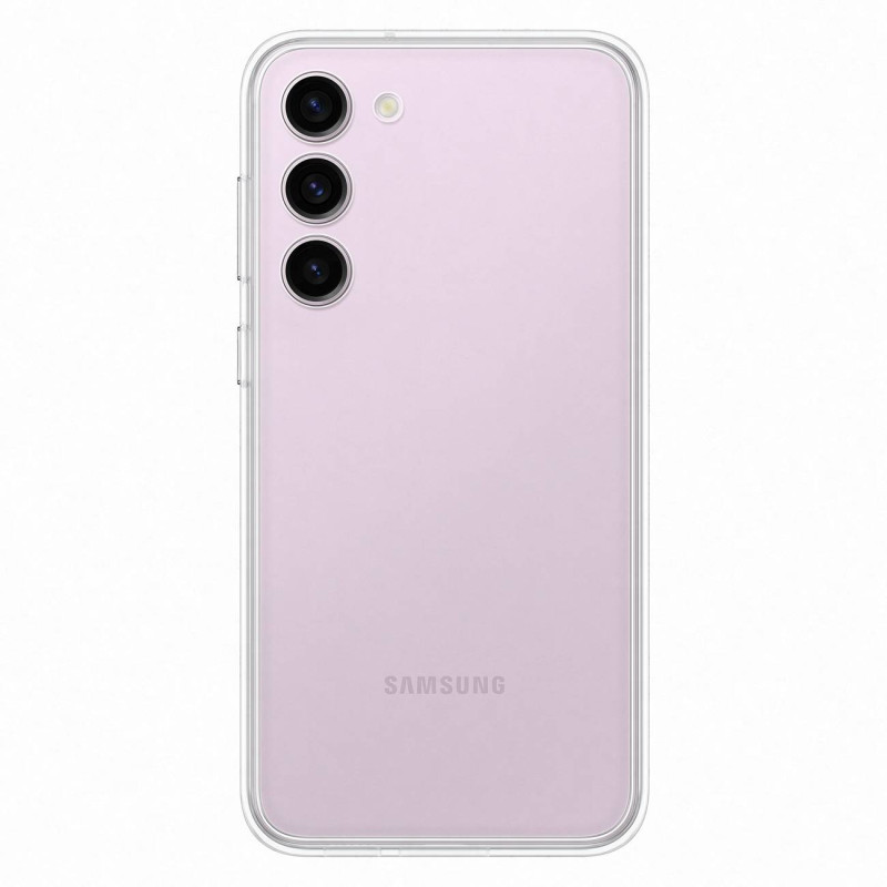 Samsung Galaxy S23+ Frame Cover dėklas su keičiamomis nugarėlėmis, baltas