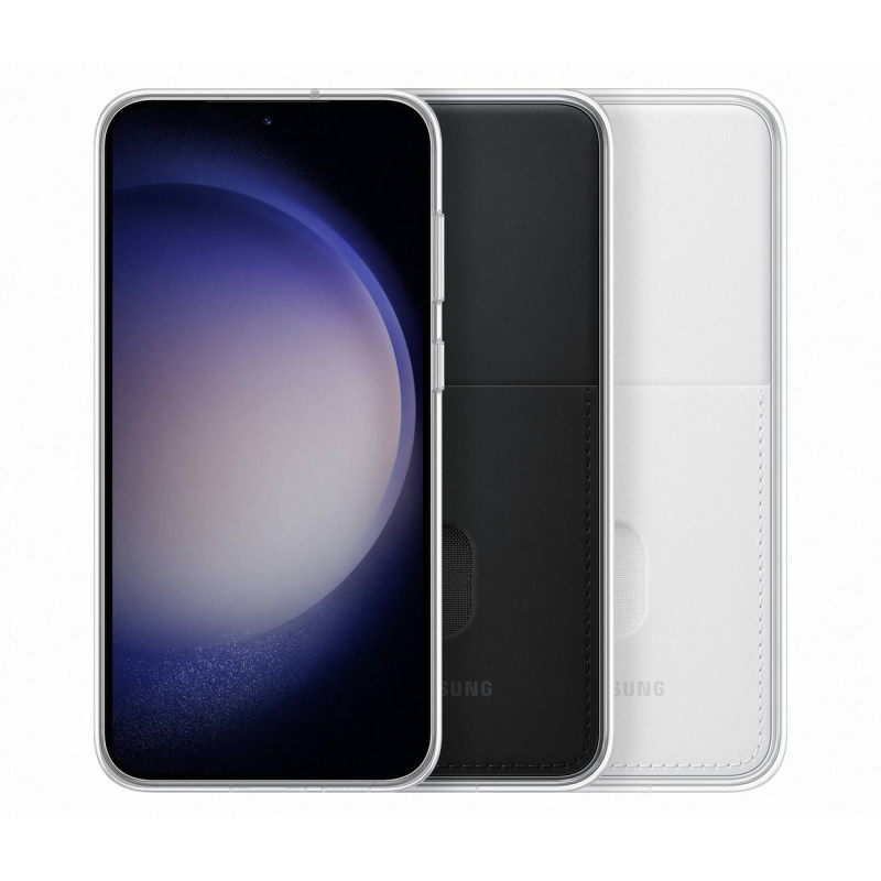 Samsung Galaxy S23+ Frame Cover dėklas su keičiamomis nugarėlėmis, baltas