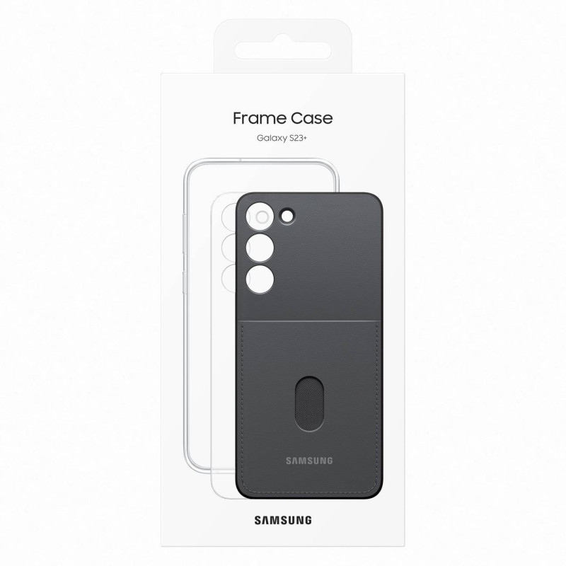 Samsung Galaxy S23+ Frame Cover dėklas su keičiamomis nugarėlėmis, juodas